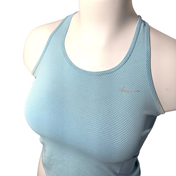 Womens Nike Dri-Fit Blue Racerback Light Weight Athletic Tank Top SIze Small - Picture 2 of 10